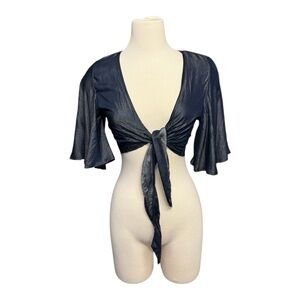 Chic Black Tie-Front Top